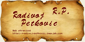 Radivoj Petković vizit kartica